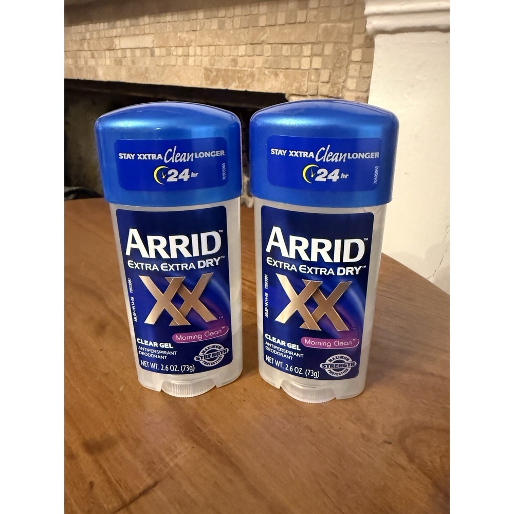 2 Arrid Extra Extra Dry XX Clear Gel Morning Clean Antiperspirant Deodorant